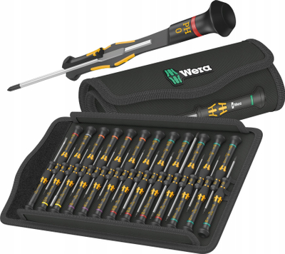 Set kaçavidash të imta Wera Kraftform Micro ESD Big Pack 1, 25 copë, për elektronikë