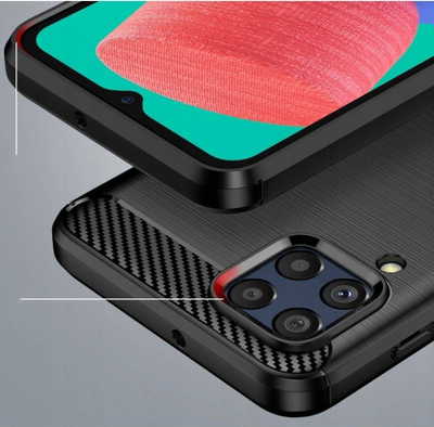 Maskë telefoni Tech-Protect TPUCarbon për Samsung Galaxy M33 5G, gome TPU e butë, efekt karbon, e zezë