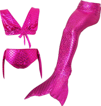 Rroba banje për kalamaj MASTER Mermaid Marina, set me 3 pjesë, 120 cm, rozë metalike