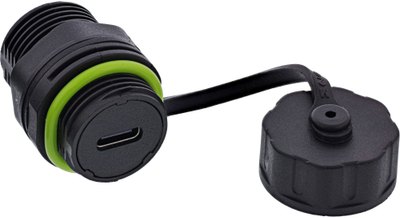 Lidhës paneli USB C InLine mini, IP68, 2x port femër, i zi