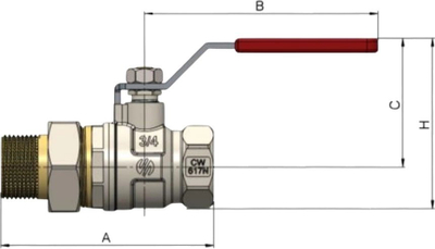 Valvul kolektor ARCO VA30 1 Straight Manifold, për ujë, metal