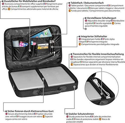 Çantë laptopi PEDEA Trendline, 17.3", set 4 pjesë, e zezë