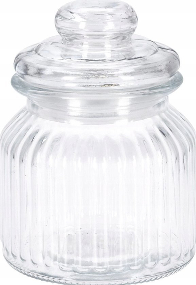 Kavanoz qelqi me kapak, 500 ml, me unazë silikoni, transparent