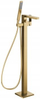 Rubinet stojan për vaskë LOGON BRUSHED LIGHT GOLD, montim në dysheme, përfundim ari i çelët mat