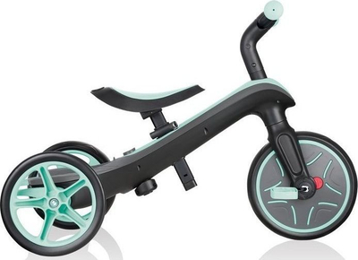 Tricikël për kalamaj Globber Explorer 4‑në‑1, me mbështetëse koke, me çati kundra rrezeve UV, ngjyrë mint jeshile