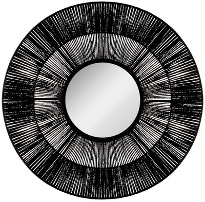Pasiqyrë murale Atmosphera Black Ethnic, rrethore 76 cm, metal, e zezë