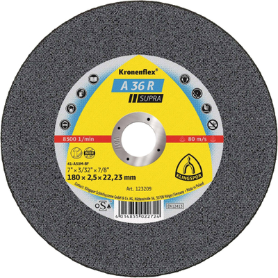 Disk prerës Klingspor A 36 R, 180mm, 2.5mm, vrimë 22.23mm
