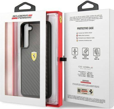 Futlle telefoni Ferrari On Track Real Carbon FEHCS22SFCAK, për Samsung Galaxy S22, e zezë