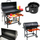 Grill qymyri pa markë, me kapak, sipërfaqe 71x34.5 cm, i zi
