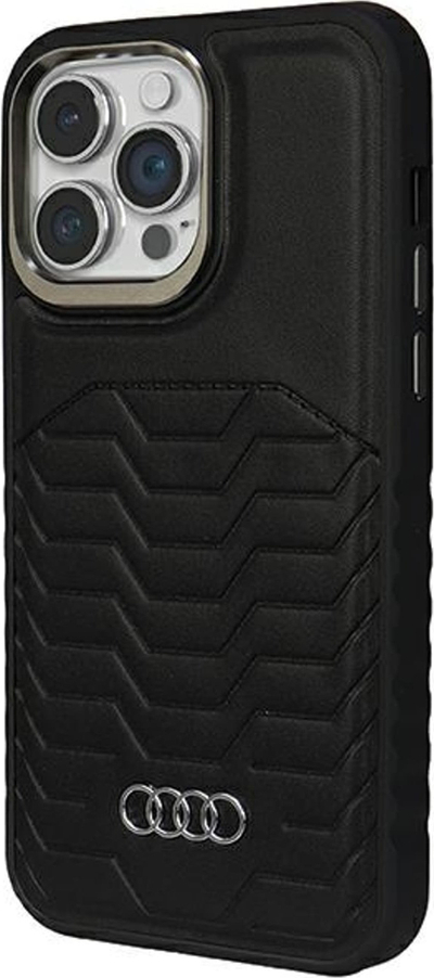 Mbulesë telefoni Audi Synthetic Leather MagSafe, për iPhone 14 Pro 6.1", e zezë