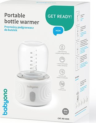 Ngrohës portativ biberoni Babyono me bateri, me disa temperatura, gri