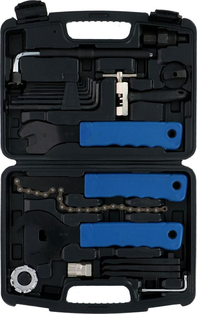 Сет алат за велосипед без марка Service Case, 20 делови, во кутија, шарен