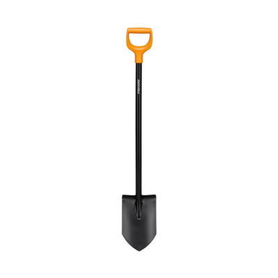 Lopatë me maje Fiskars, zezë/portokalli