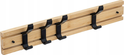 Varëse muri 5 Five Simply Smart Bamboo, 4 grepë lëvizës, 40 cm, dru bambuje dhe e zezë