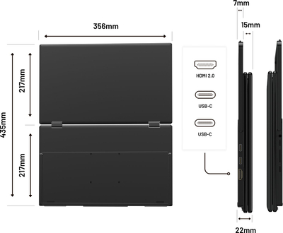 Monitor portativ JapanNext Dual, 15.6", FHD