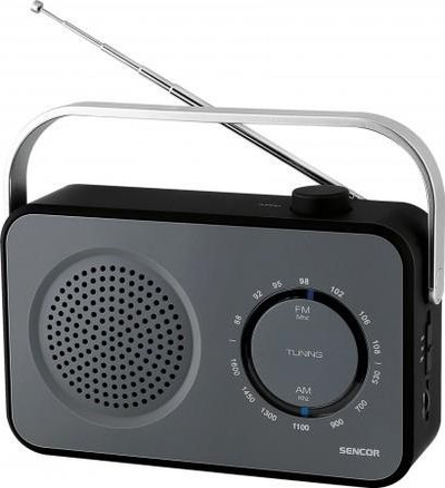 Radio portabël Sencor SRD 2100, AM/FM, 1W, e zezë
