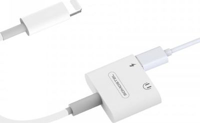 Adapter audio-karikues SOMOSTEL 2 në 1 Lightning, 2 porta Lightning, për iPhone, i bardhë