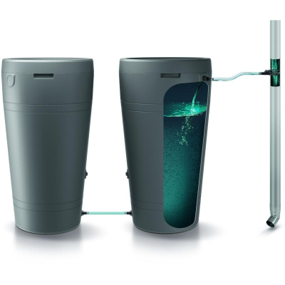Set lidhës për fuçi uji WATERFORM ICANSET 8, zorrë fleksibël, përshtatës plastike, i zi