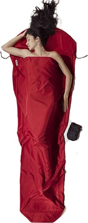 Çarçaf i brendshëm për thes gjumi Cocoon Premium MummyLiner Microfiber, formë mumje, mikrofibër, i kuq cranberry