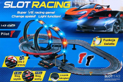 Lojë garash JJ Slot Racing JJ84, pistë 6.22m, shkallë 1:43, shumëngjyrëshe
