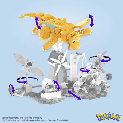 Set ndërtimi Mattel Mega Construx Pokemon Dragonite HKT25, 387 pjesë, për mbi 8 vjeç, shumëngjyrësh