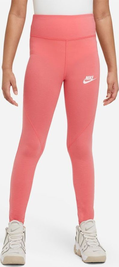 Legginsa për goca Nike Sportswear Favorites, bel i lartë, elastike, rozë