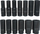 Set çelësa goditës të gjatë Rockforce, 1/2", 10-32mm, të zinj