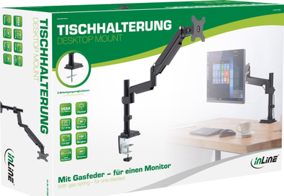 Mbajtëse tavoline për monitor InLine 23159B, 17-32", alumin, e zezë