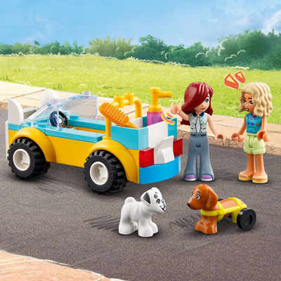 Set lodër LEGO Friends Dog Grooming Car 42635, makinë kujdesi për qen, 4+