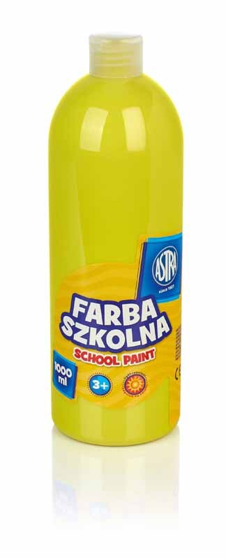 Bojë shkollore Astra School Paint, 1000 ml, me bazë uji, ngjyrë lemon
