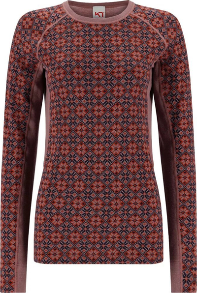 Bluzë termike femrash Kari Traa Rose Light LS, lesh merino 220 g/m², madhësia M, ngjyrë maple
