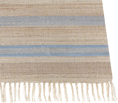 Tapet korridori TALPUR Jute Runner, 80 x 300 cm, bezhë dhe blu e çelët