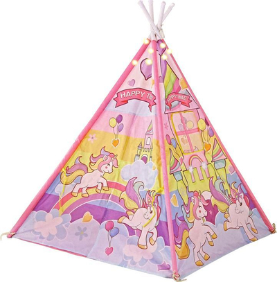 Çadër loje për kalamaj Unicorn, me drita, rozë