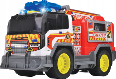 Set lodrash zjarrfikse Dickie Toys Fire Rescue Unit, makinë shpëtimi, e kuqe