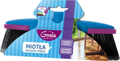 Фарма за под со мека четка Gosia Soft Household, со рачка, сина
