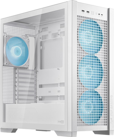 Kasë Asus TUF Gaming GT302 TG ARGB, e bardhë, Midi Tower