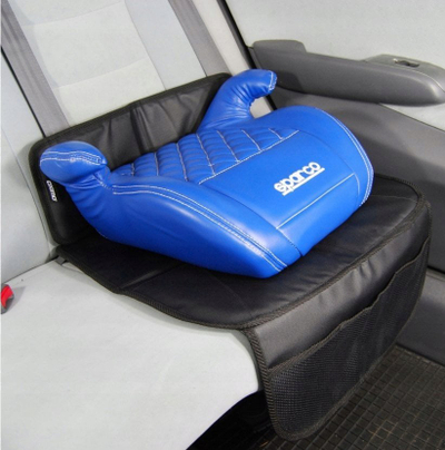 Заштитна навлака за седиште SPARCO Child Seat Protective Mat Big, материјал оксфорд, компатибилна ISOFIX, црна