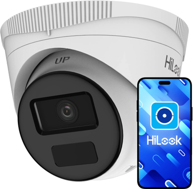 Kamerë IP sigurie Hikvision HiLook IPC-T260HA-LU, 6MP, Audio PoE, e bardhë