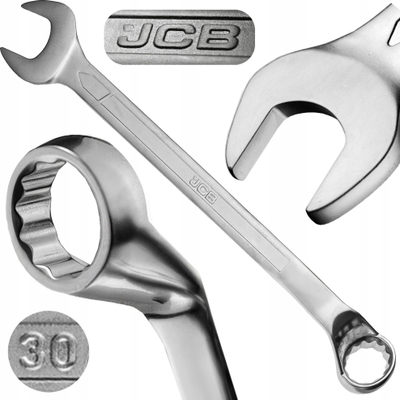 Çelës i kombinuar i lakuar JCB JCB-75530A, 30 mm, me 75 gradë, ngjyrë argjendi