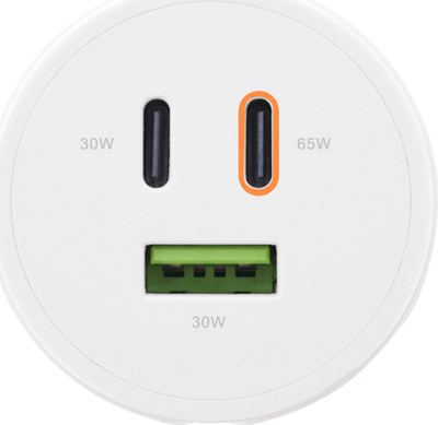 Karikues USB InLine GaN, 65W, 2x USB C + USB A, i bardhë