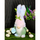 Figurinë për zbukurim Saska Gift and Decor Gnome Bunny, 27 cm, për Pashkë, rozë blu
