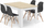Set tavoline drejtkëndore Osaka, 120x80 cm, lis Sonoma, 4 karrige të zeza