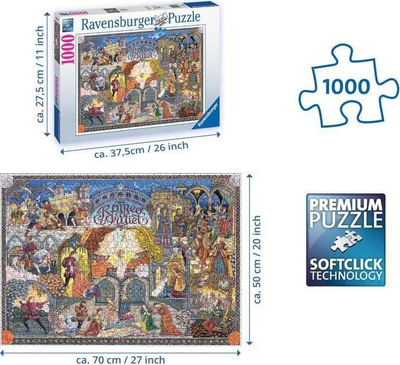 Puzzle Ravensburger Romeo and Juliet, 1000 copa, 70 x 50 cm, shumëngjyrësh