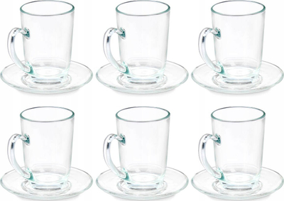 Set filxhanësh cappuccino Vivalto Glass, 6 copë, 200ml, transparent