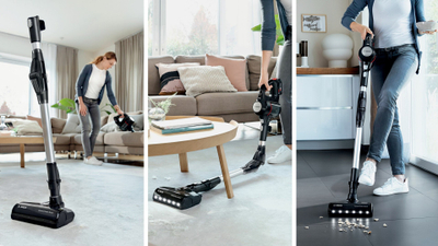 Fshesë me korrent pa kabllo Bosch Unlimited Serie 7 BCS711EXT, bateri 3.0Ah, furçë AllFloor me LED, gri