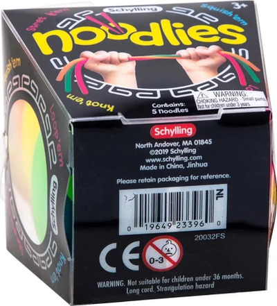 Lodër antistres Schylling Nee Doh Noodlies, set me 5 copë, elastike, shumëngjyrëshe