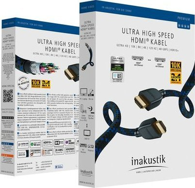 Kabllo HDMI Inakustik Premium II, 2.1, 2m, e zezë