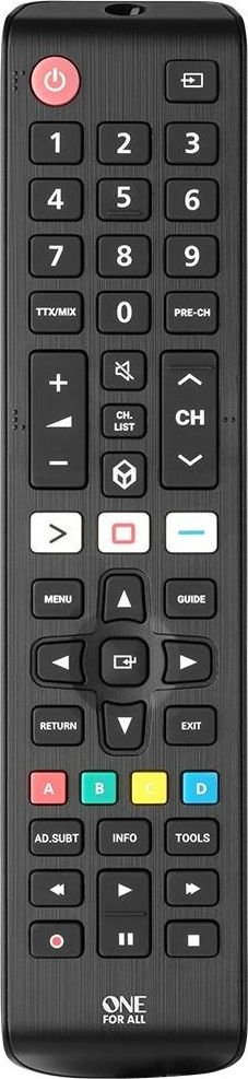 Telekomandë One For All URC4910 për Samsung, funksion mësimi, taste shkurtesë aplikacioni, e zezë