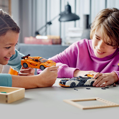 Lodra LEGO Speed Champions 76918 McLaren Solus GT F1 LM, set me lego për ndërtim, 9+, portokalli me të bardhë