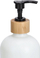 Set me dozatorë sapuni e lëngu enësh me nënstole prej bambuje, 500 ml, 2 copë, ngjyrë e zezë